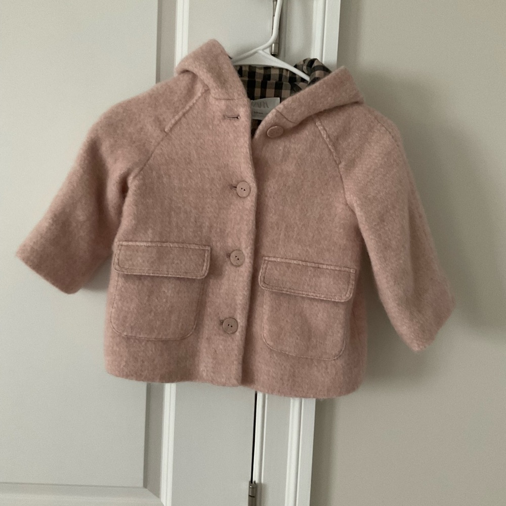 Zara Pink Kids Pea Coat